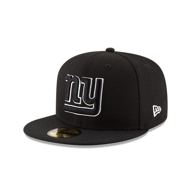 New York Giants Black On Black White Outline 59Fifty Fitted