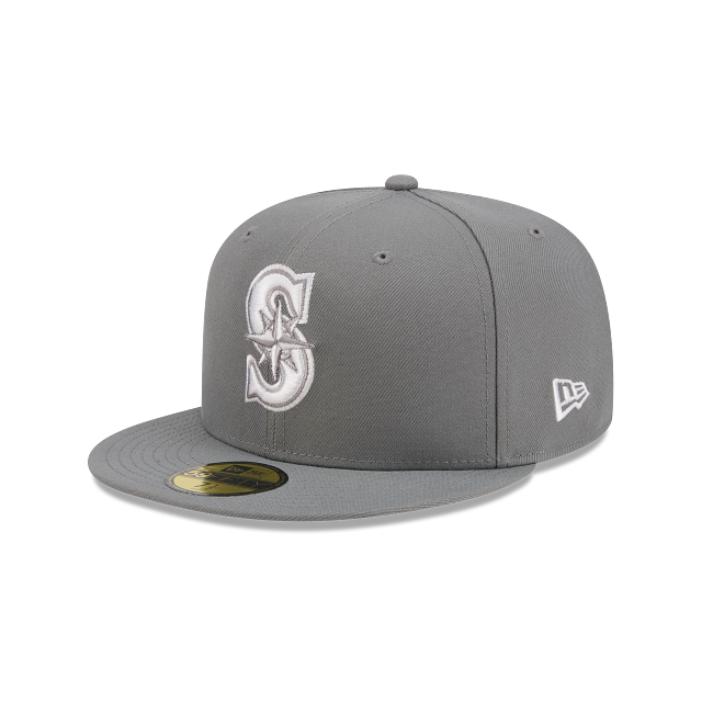 Seattle Mariners Storm Gray On White 59Fifty Color Basic Fitted