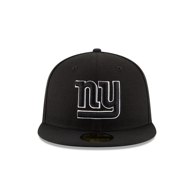 New York Giants Black On Black White Outline 59Fifty Fitted