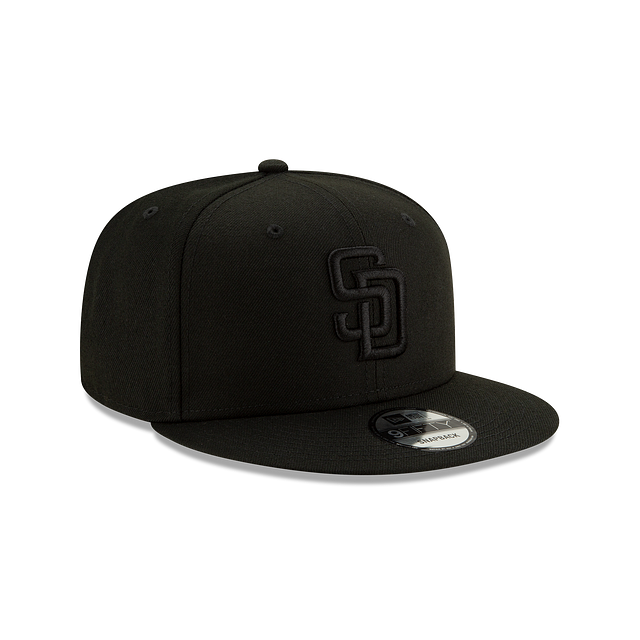 San Diego Padres New Era Black On Black 9Fifty Snapback Hat