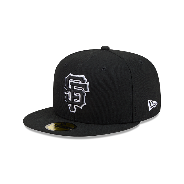 San Francisco Giants Black On Black White Outline 59Fifty Color Basic Fitted
