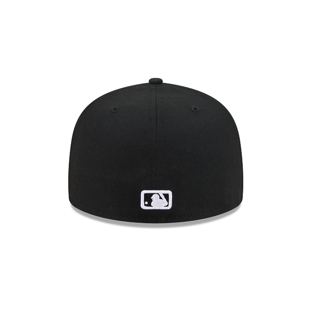Atlanta Braves Black On Black White Outline 59Fifty Color Basic Fitted