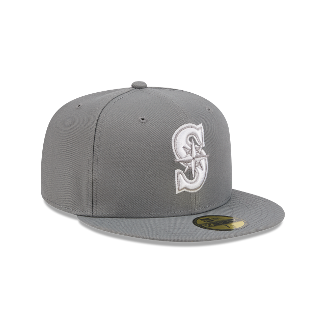Seattle Mariners Storm Gray On White 59Fifty Color Basic Fitted