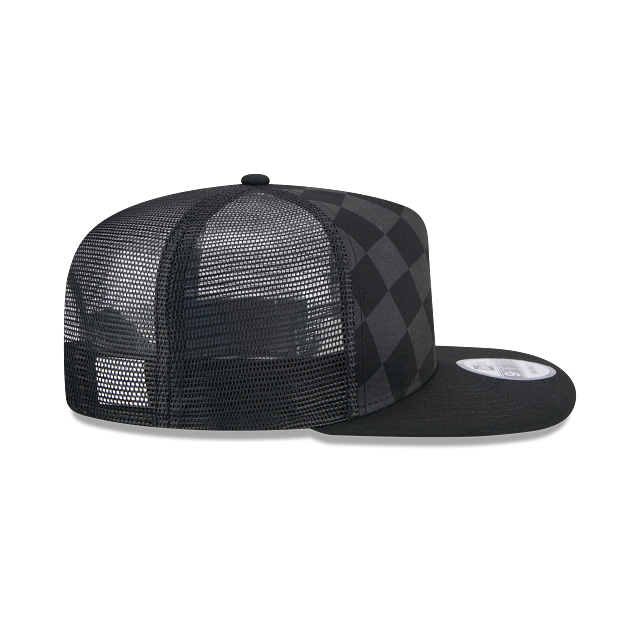New York Giants Black Gray Checkered Trucker 9Fifty A-Frame Snapback