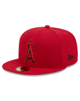 Anaheim Angels Scarlet Red On Black 59Fifty Color Basic Fitted