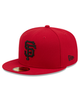 San Francisco Giants Scarlet Red On Black 59Fifty Color Basic Fitted