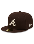 Atlanta Braves Brown On Ivory 59Fifty Color Basic Fitted