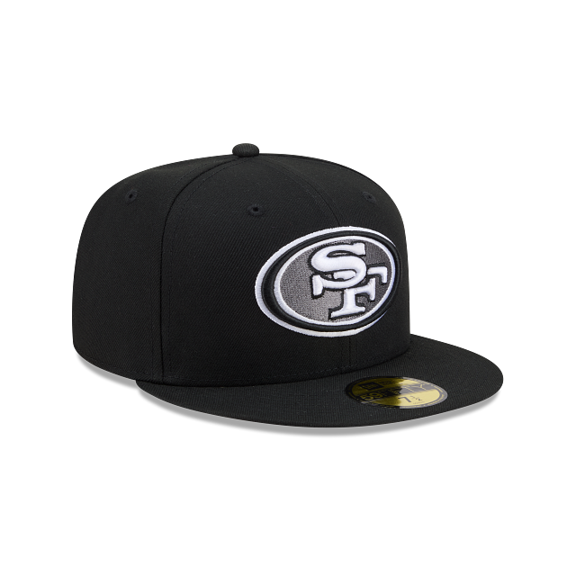 San Francisco 49ers Black On Black White Outline 59Fifty Color Basic Fitted
