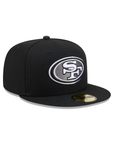 San Francisco 49ers Black On Black White Outline 59Fifty Color Basic Fitted