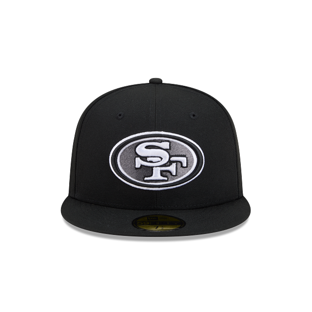 San Francisco 49ers Black On Black White Outline 59Fifty Color Basic Fitted