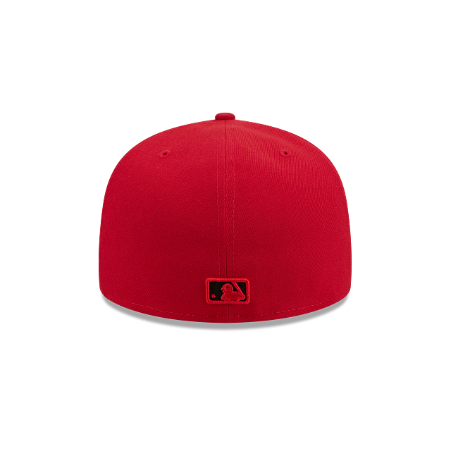 Atlanta Braves Scarlet Red On Black 59Fifty Color Basic Fitted
