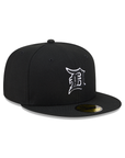 Detroit Tigers Black On Black White Outline 59Fifty Color Basic Fitted