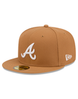 Atlanta Braves Light Bronze On White 59Fifty Color Basic Fitted