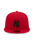 New York Yankees Scarlet Red On Black 59Fifty Color Basic Fitted
