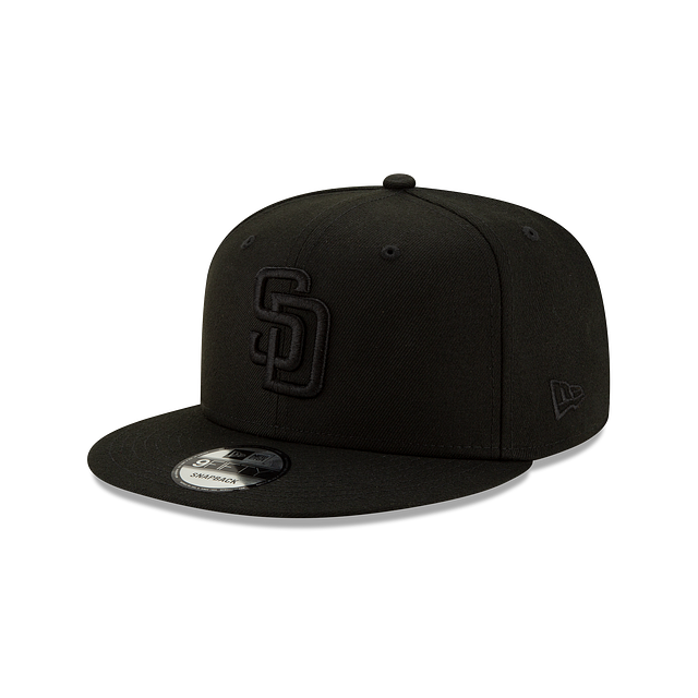 San Diego Padres New Era Black On Black 9Fifty Snapback Hat