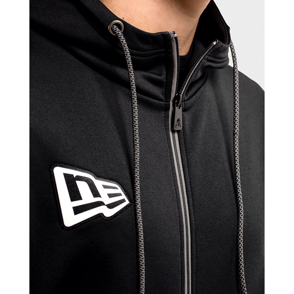 New Era Branded Black On White Zip Up Hoodie