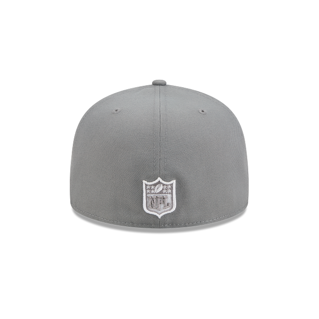 Las Vegas Raiders Storm Gray On White 59Fifty Color Basic Fitted