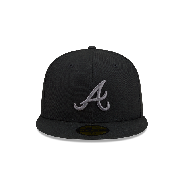 Atlanta Braves Black On Graphite 59Fifty Color Basic Fitted