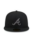 Atlanta Braves Black On Graphite 59Fifty Color Basic Fitted