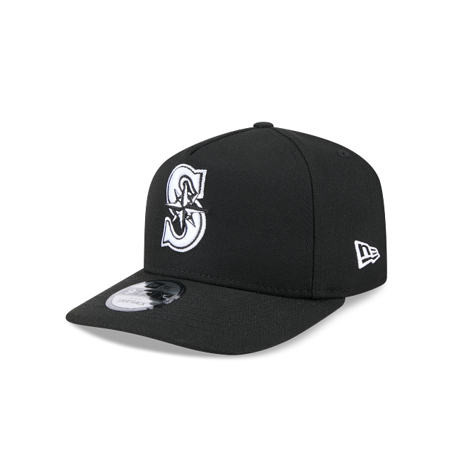 Seattle Mariners Black On White 9Fifty A-Frame Snapback