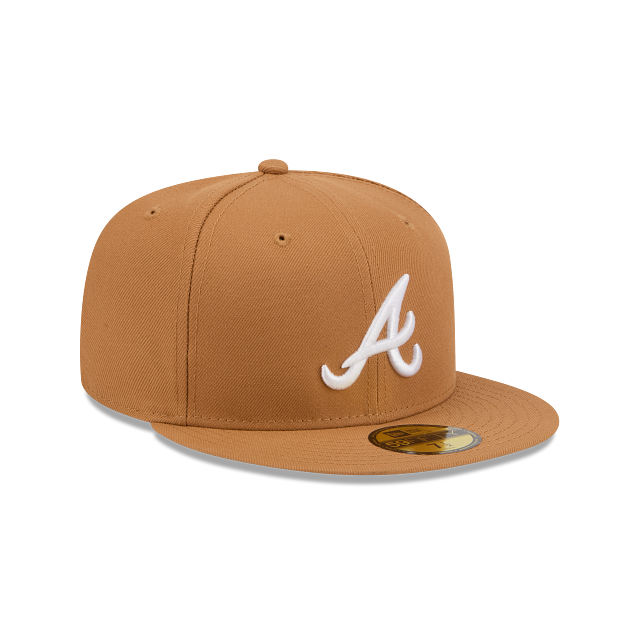 Atlanta Braves Light Bronze On White 59Fifty Color Basic Fitted