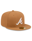 Atlanta Braves Light Bronze On White 59Fifty Color Basic Fitted