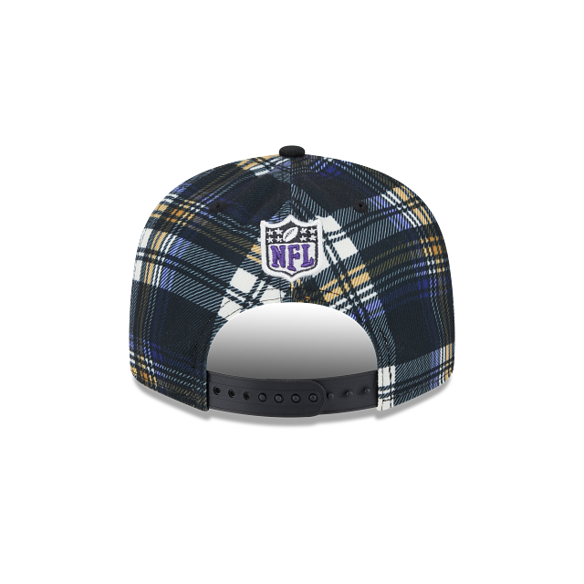 Baltimore Ravens Plaid Black 2 Tone 9Fifty Snapback Cap