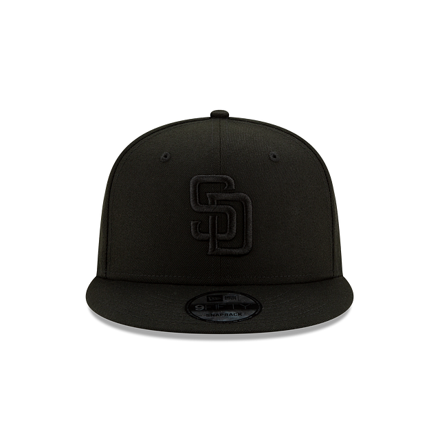 San Diego Padres New Era Black On Black 9Fifty Snapback Hat