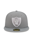 Las Vegas Raiders Storm Gray On White 59Fifty Color Basic Fitted