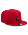 Anaheim Angels Scarlet Red On Black 59Fifty Color Basic Fitted