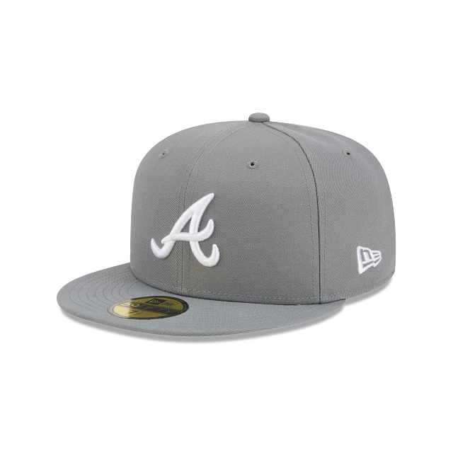 Atlanta Braves Storm Gray On White 59Fifty Color Basic Fitted