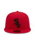 Chicago White Sox Scarlet Red On Black 59Fifty Color Basic Fitted