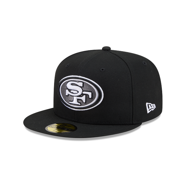 San Francisco 49ers Black On Black White Outline 59Fifty Color Basic Fitted