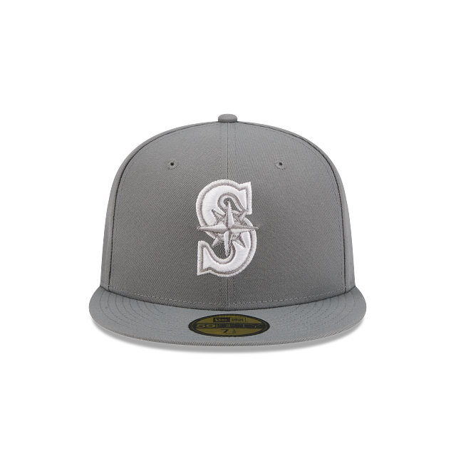 Seattle Mariners Storm Gray On White 59Fifty Color Basic Fitted
