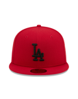 Los Angeles Dodgers Scarlet Red On Black 59Fifty Color Basic Fitted