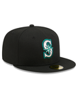 Seattle Mariners Black On OTC 59Fifty Color Basic Fitted