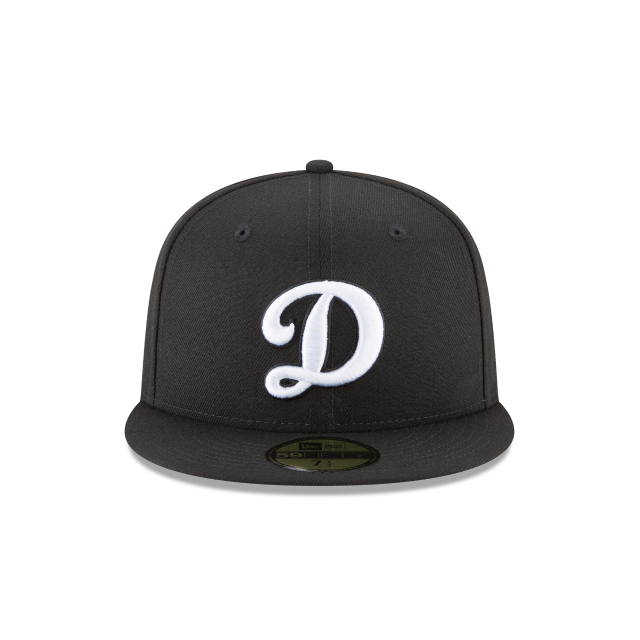 Los Angeles Dodgers D MLB Basic Black on White 59Fifty Fitted Hat