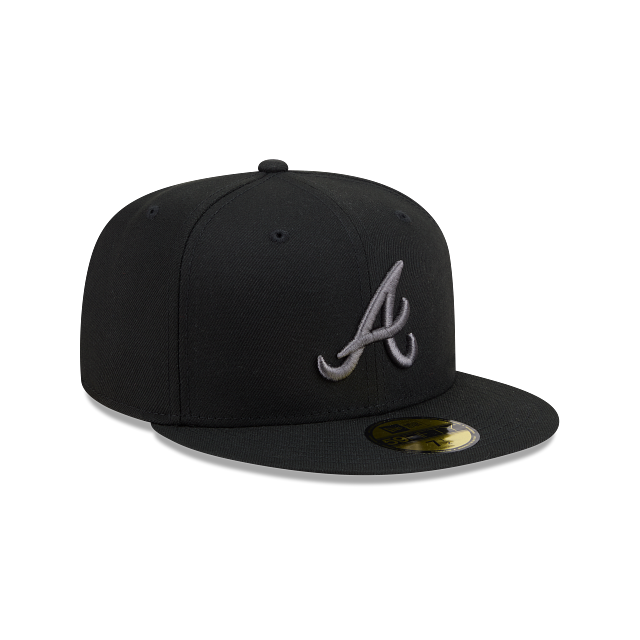 Atlanta Braves Black On Graphite 59Fifty Color Basic Fitted