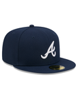 Atlanta Braves Oceanside Blue On White 59Fifty Color Basic Fitted
