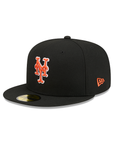 New York Mets Black On OTC 59Fifty Color Basic Fitted