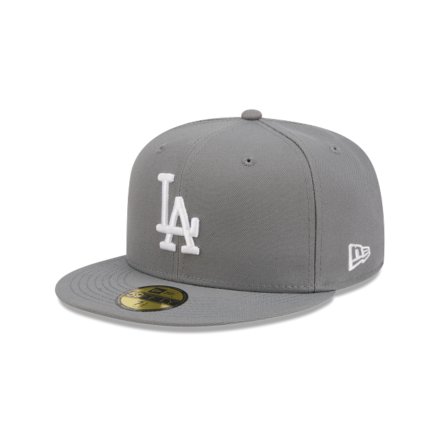 Los Angeles Dodgers Storm Gray On White 59Fifty Color Basic Fitted