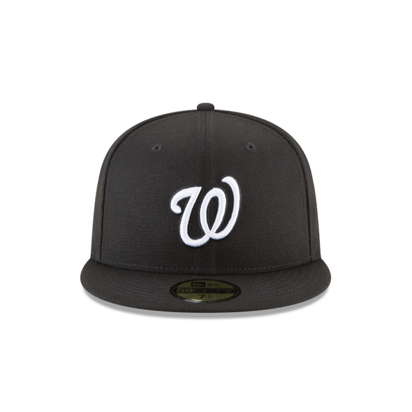 Washington Nationals MLB Basic Black on White 59Fifty Fitted Hat