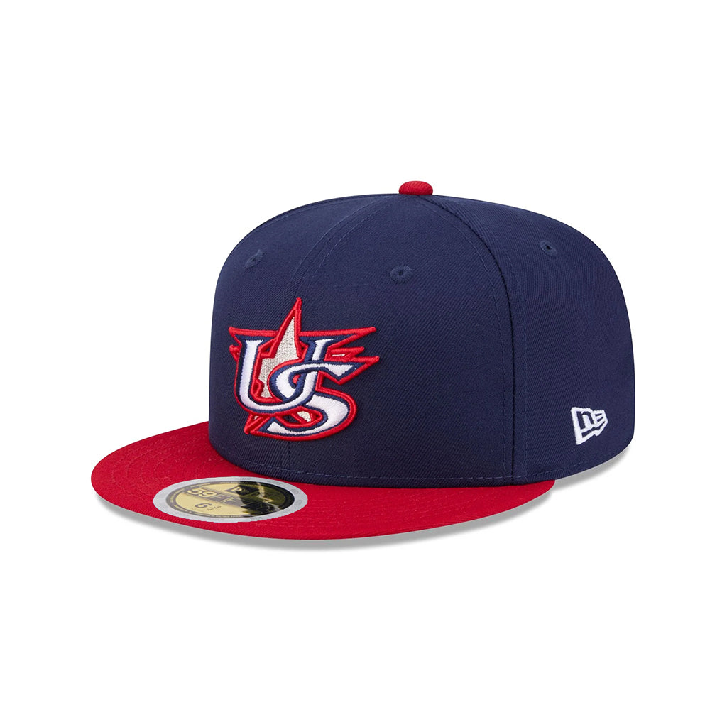 USA WBC 2026 USA Flag SP Youth Blue Red 2 Tone 59Fifty Fitted