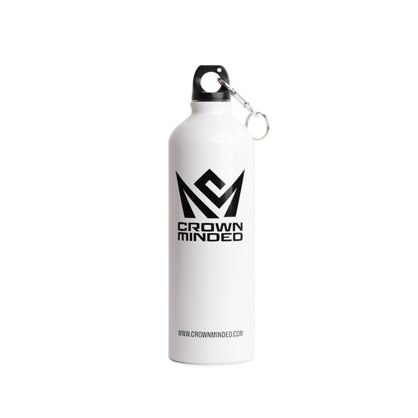 CrownMinded Aluminum Sports Water Travel Bottle w/ Safety Buckle & Key Chain Ring