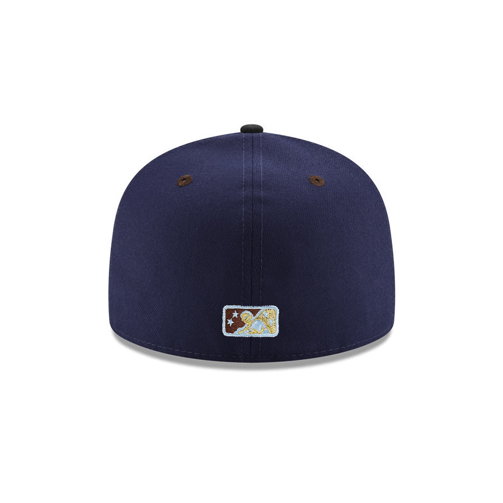 Wilmington Blue Rocks Navy Brown 2 Tone Blue Rocks Axe SP MiLB 59Fifty Fitted