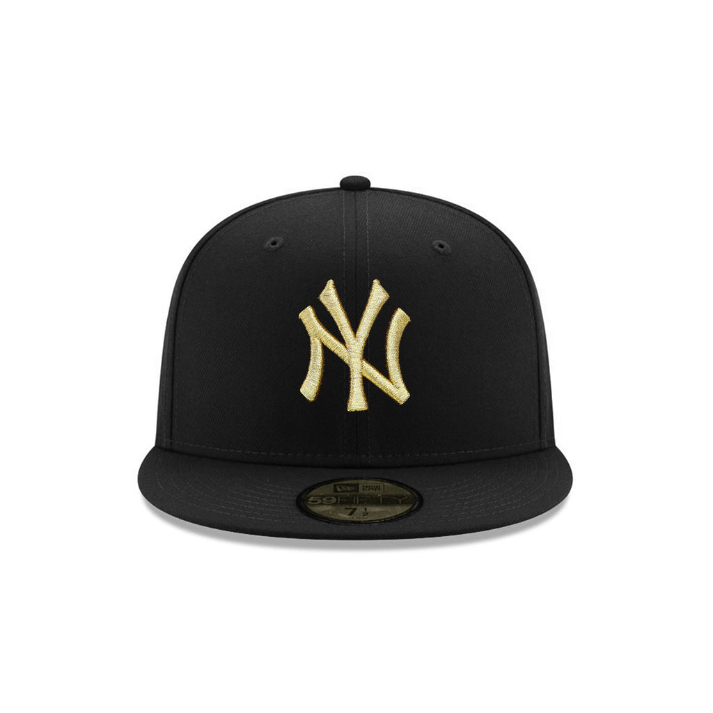 New York Yankees Black Gold Velcro All Over Patches 59Fifty Fitted