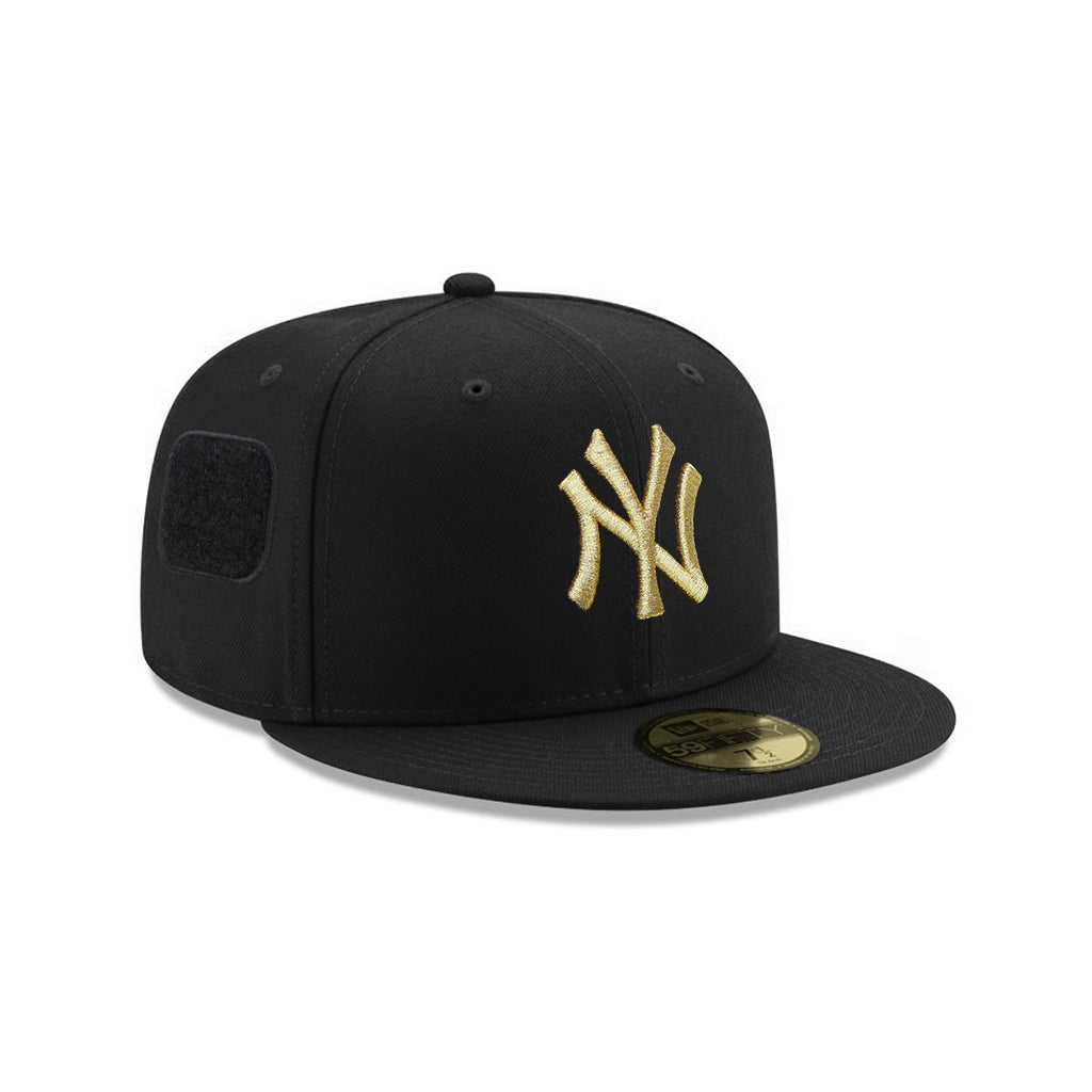 New York Yankees Black Gold Velcro All Over Patches 59Fifty Fitted
