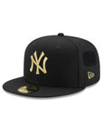 New York Yankees Black Gold Velcro All Over Patches 59Fifty Fitted