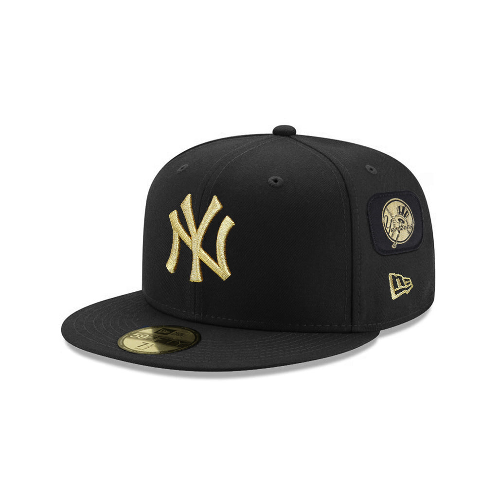 New York Yankees Black Gold Velcro All Over Patches 59Fifty Fitted