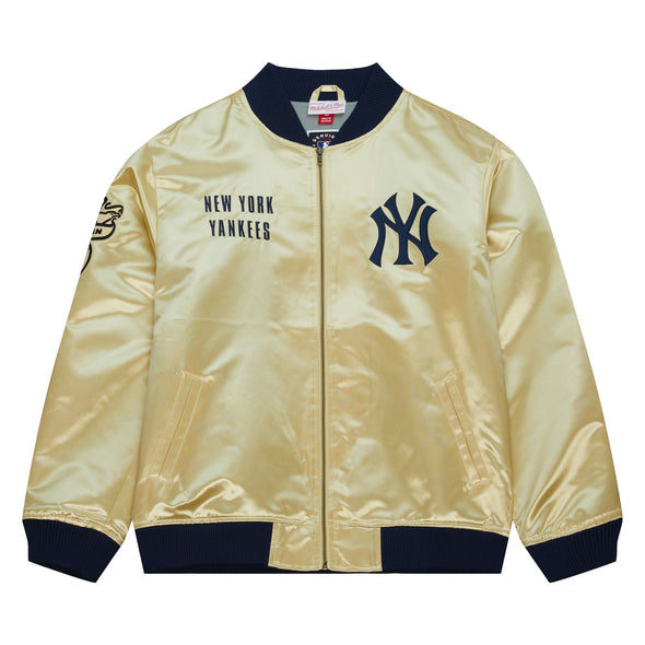 Mitchell & Ness New York Yankees Lightweight Gold Satin Jacket